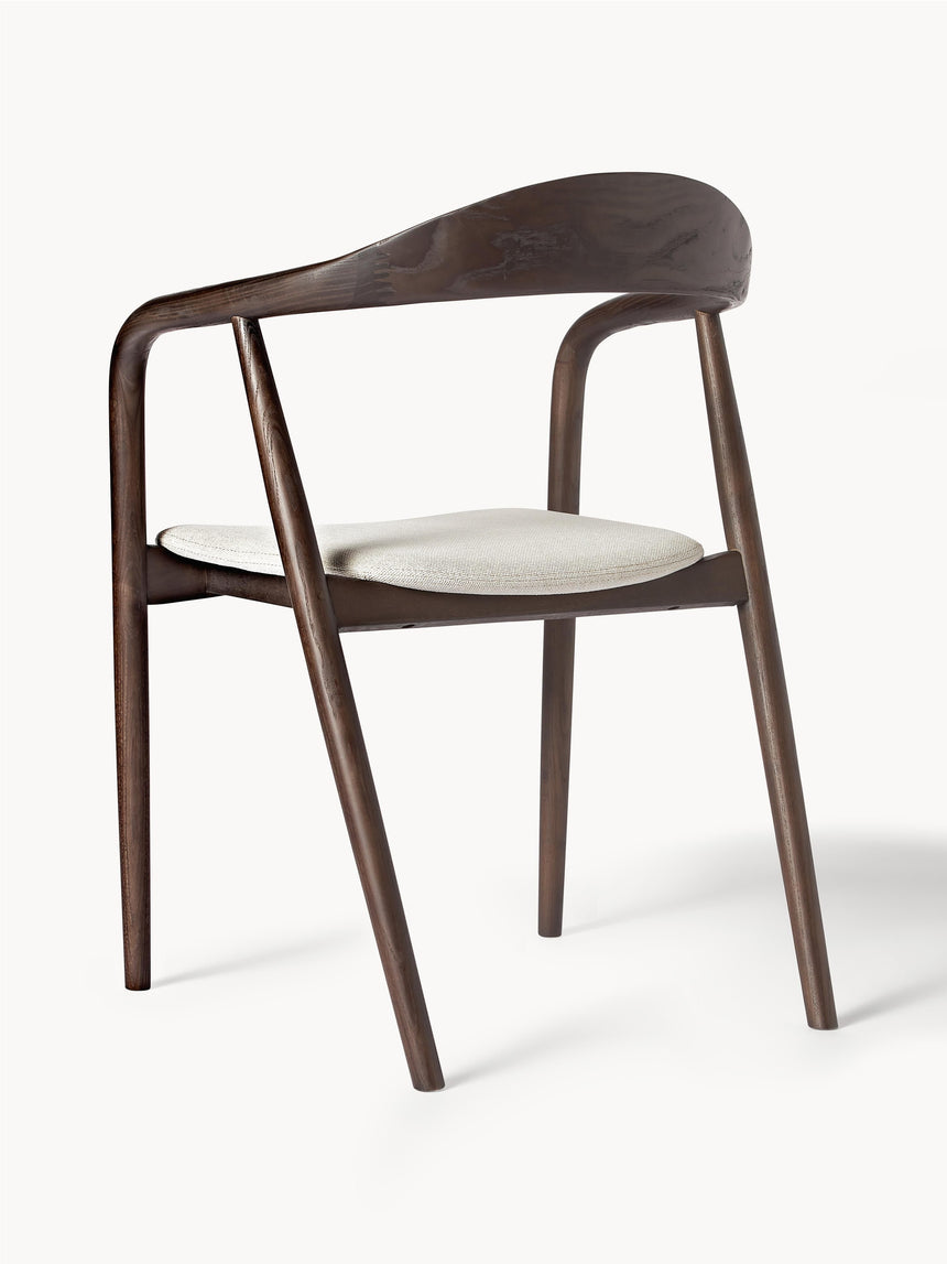 Moble Krem Minderli Ahşap Sandalye Ceviz