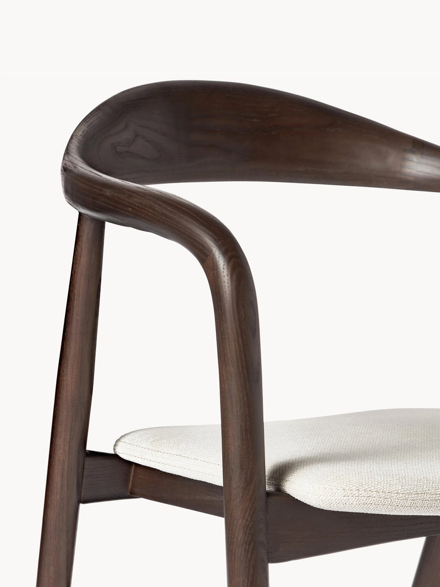 Moble Krem Minderli Ahşap Sandalye Ceviz