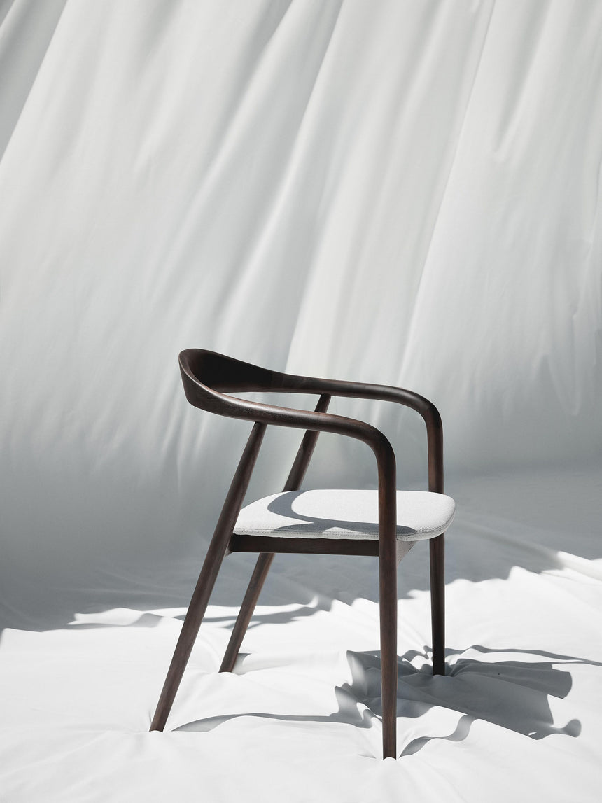 Moble Krem Minderli Ahşap Sandalye Ceviz