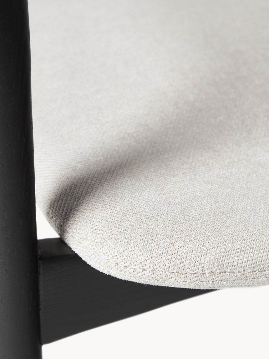 Moble Krem Minderli Ahşap Sandalye Siyah