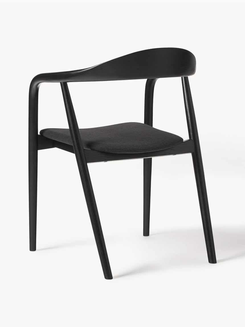 Moble Siyah Minderli Ahşap Sandalye Siyah