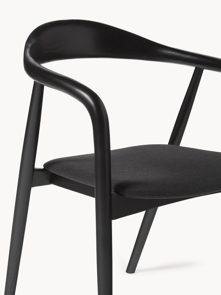 Moble Siyah Minderli Ahşap Sandalye Siyah