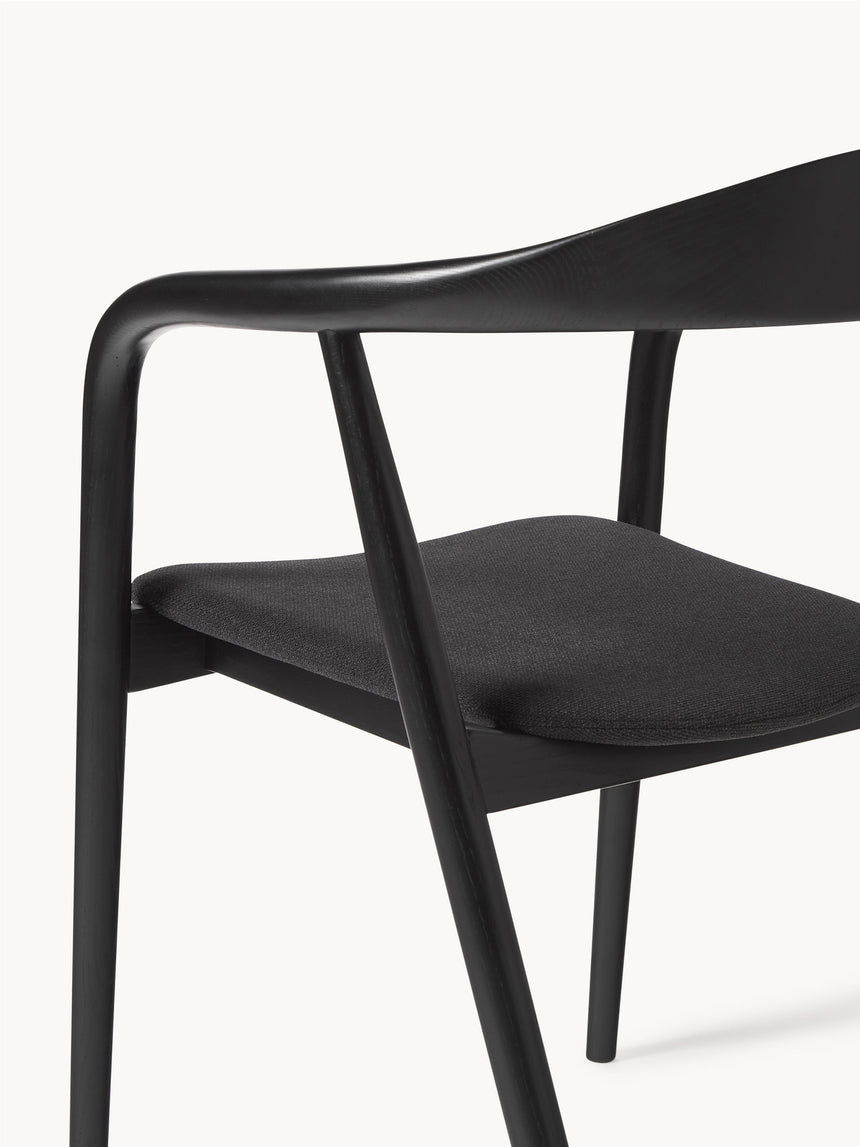 Moble Siyah Minderli Ahşap Sandalye Siyah