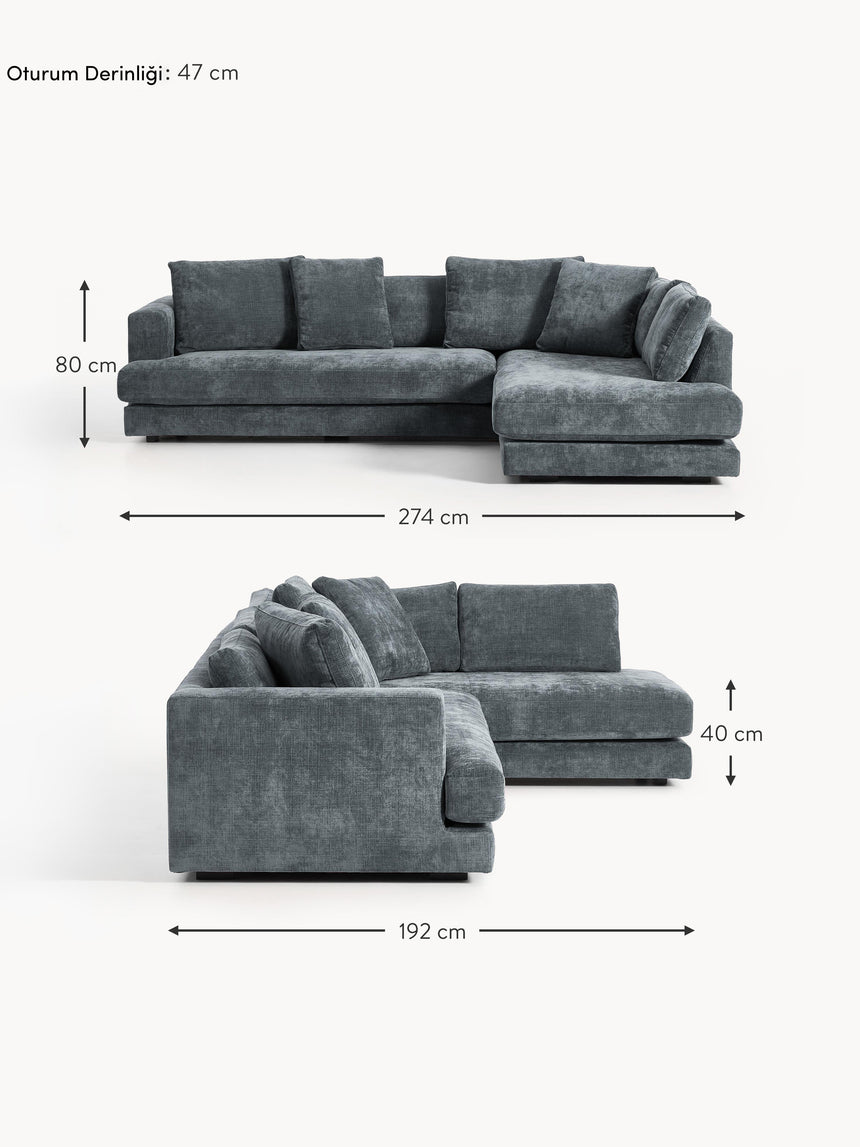 Model Köşe Koltuk Gri Mavi