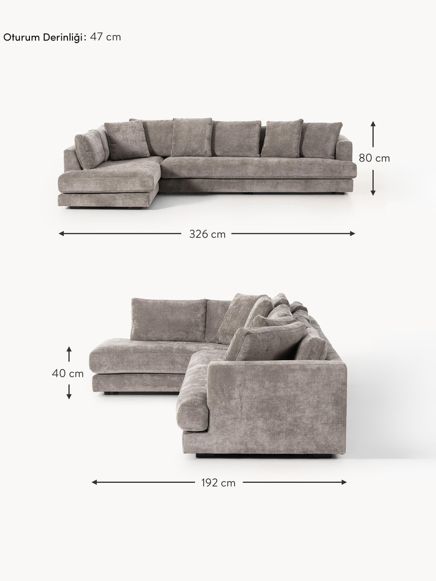 Model Plus Köşe Koltuk Boz Kahverengi