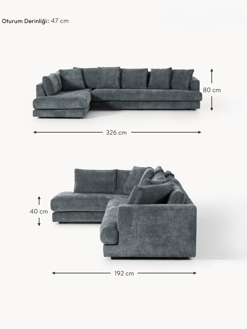 Model Plus Köşe Koltuk Gri Mavi