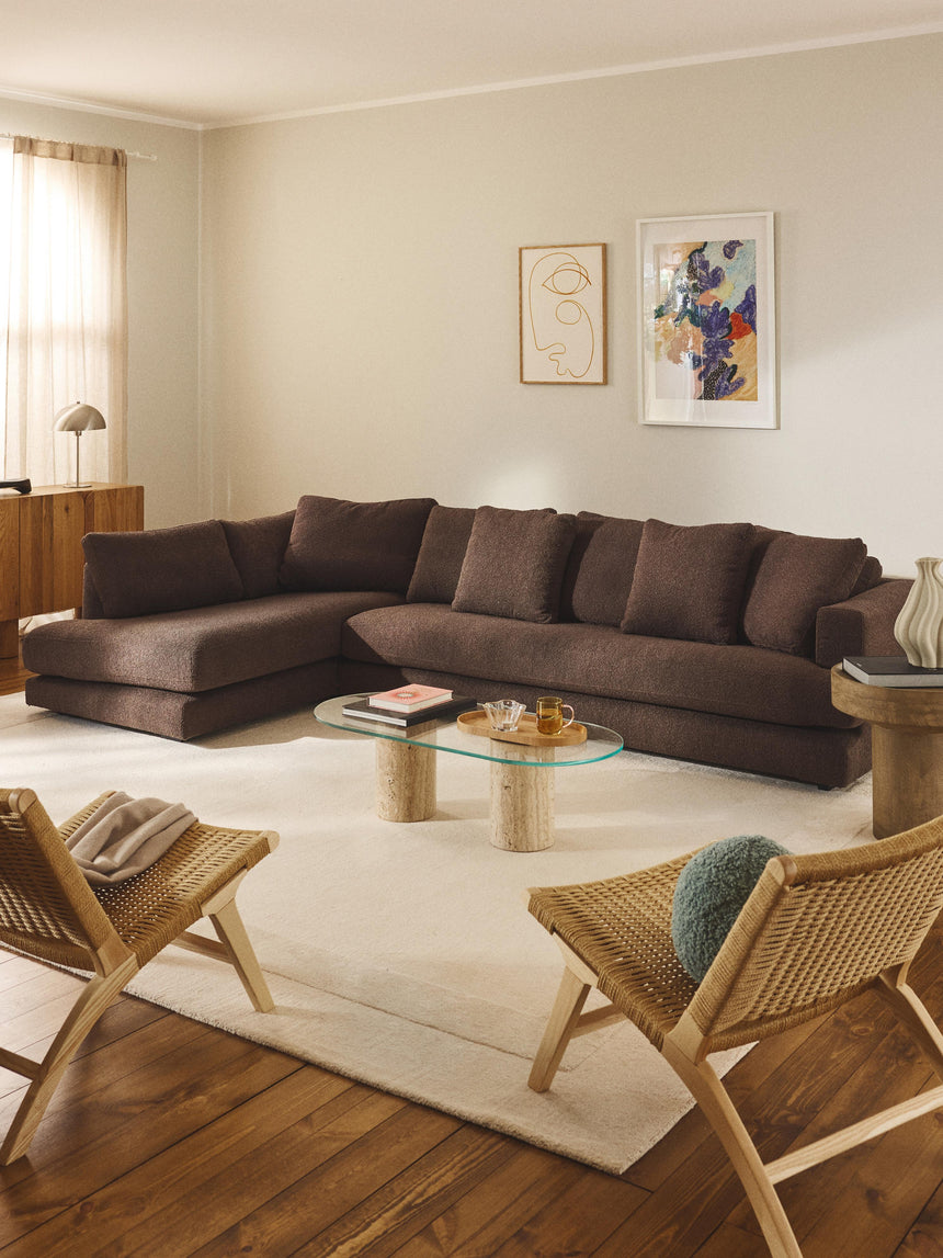 Model Plus Köşe Koltuk Koyu Kahve Bukle