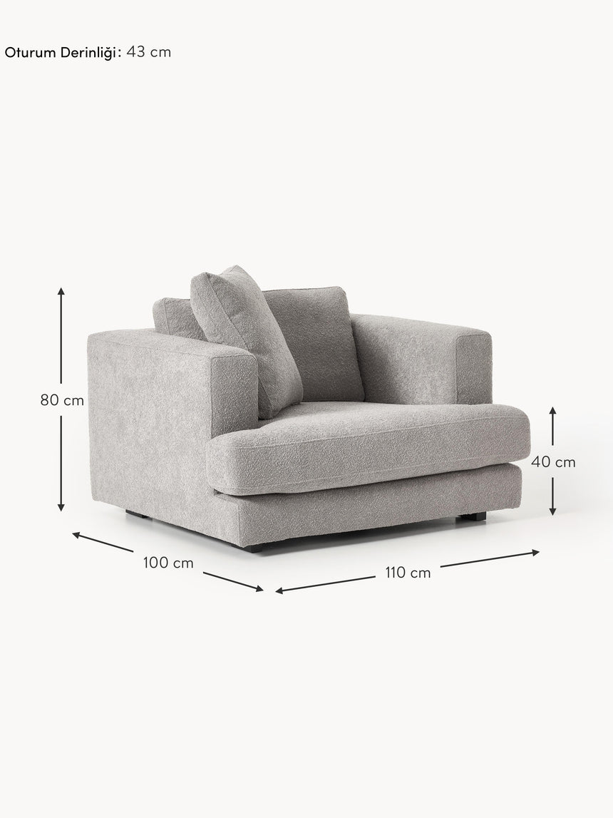 Model Tekli Koltuk Gri Bukle