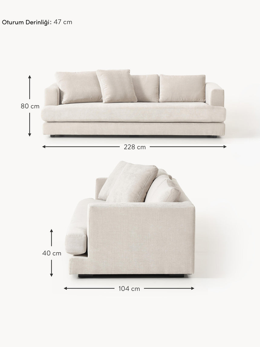 Model Üçlü Koltuk Açık Bej