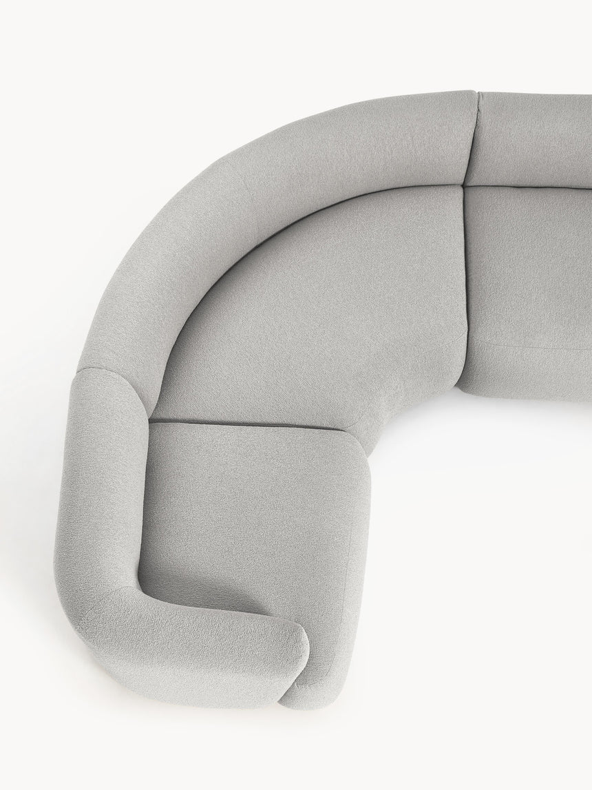 Modern Big Köşe Koltuk Açık Gri Bukle