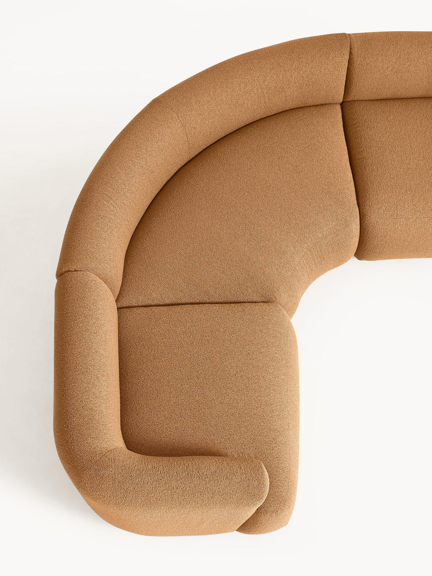 Modern Big Köşe Koltuk Açık Kahve Bukle