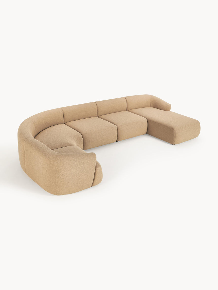 Modern Big Köşe Koltuk Bej Bukle