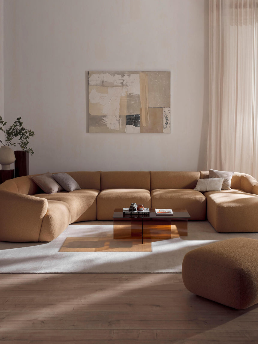 Modern Big Köşe Koltuk Bej Bukle