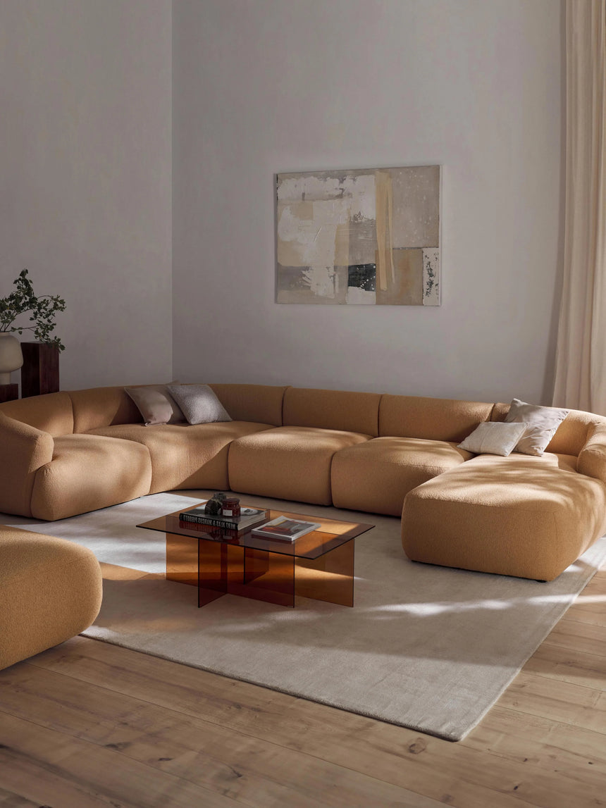 Modern Big Köşe Koltuk Bej Bukle