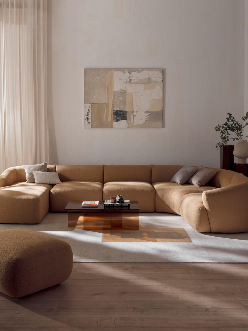 Modern Big Köşe Koltuk Bej Bukle