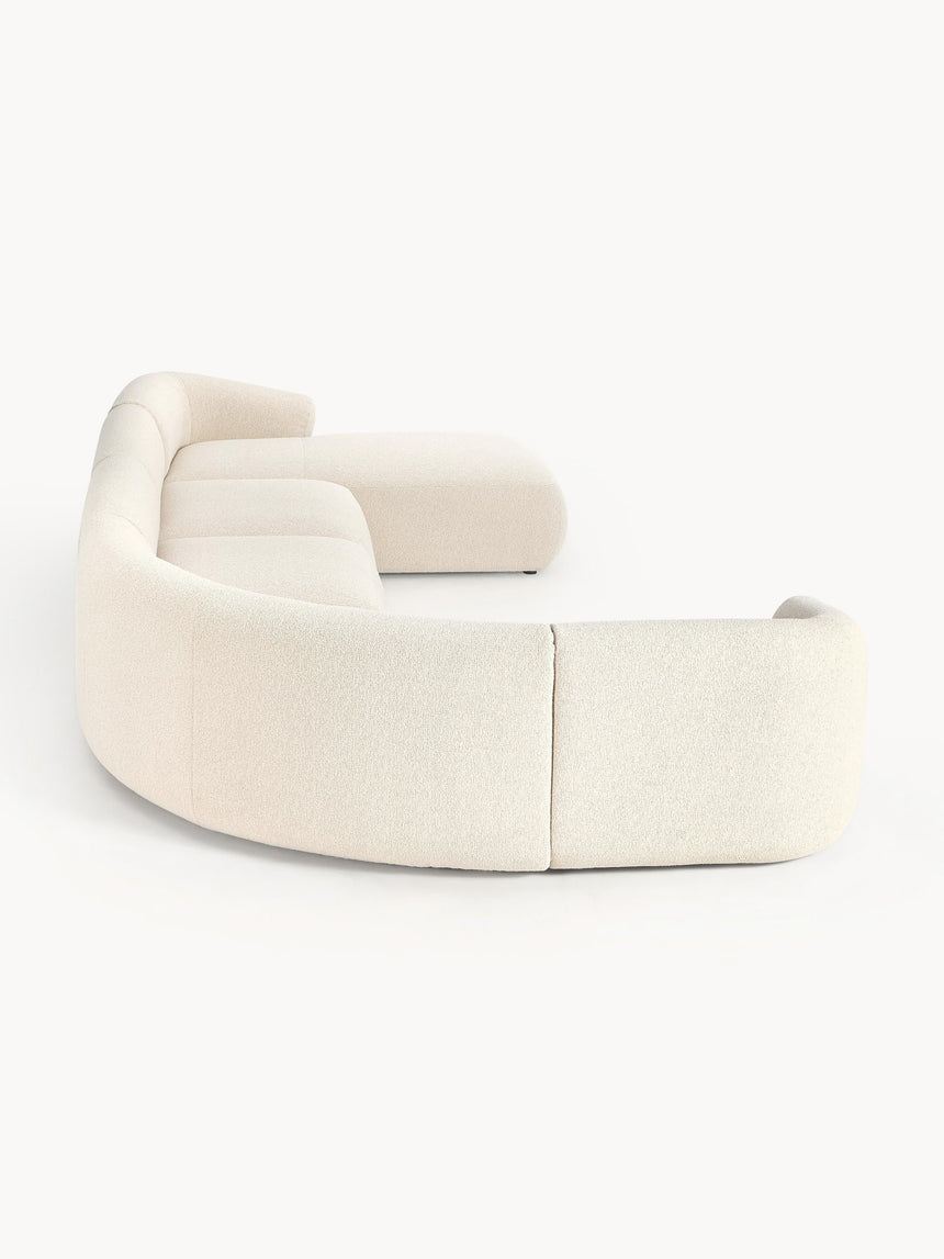 Modern Big Köşe Koltuk Kırık Beyaz Bukle