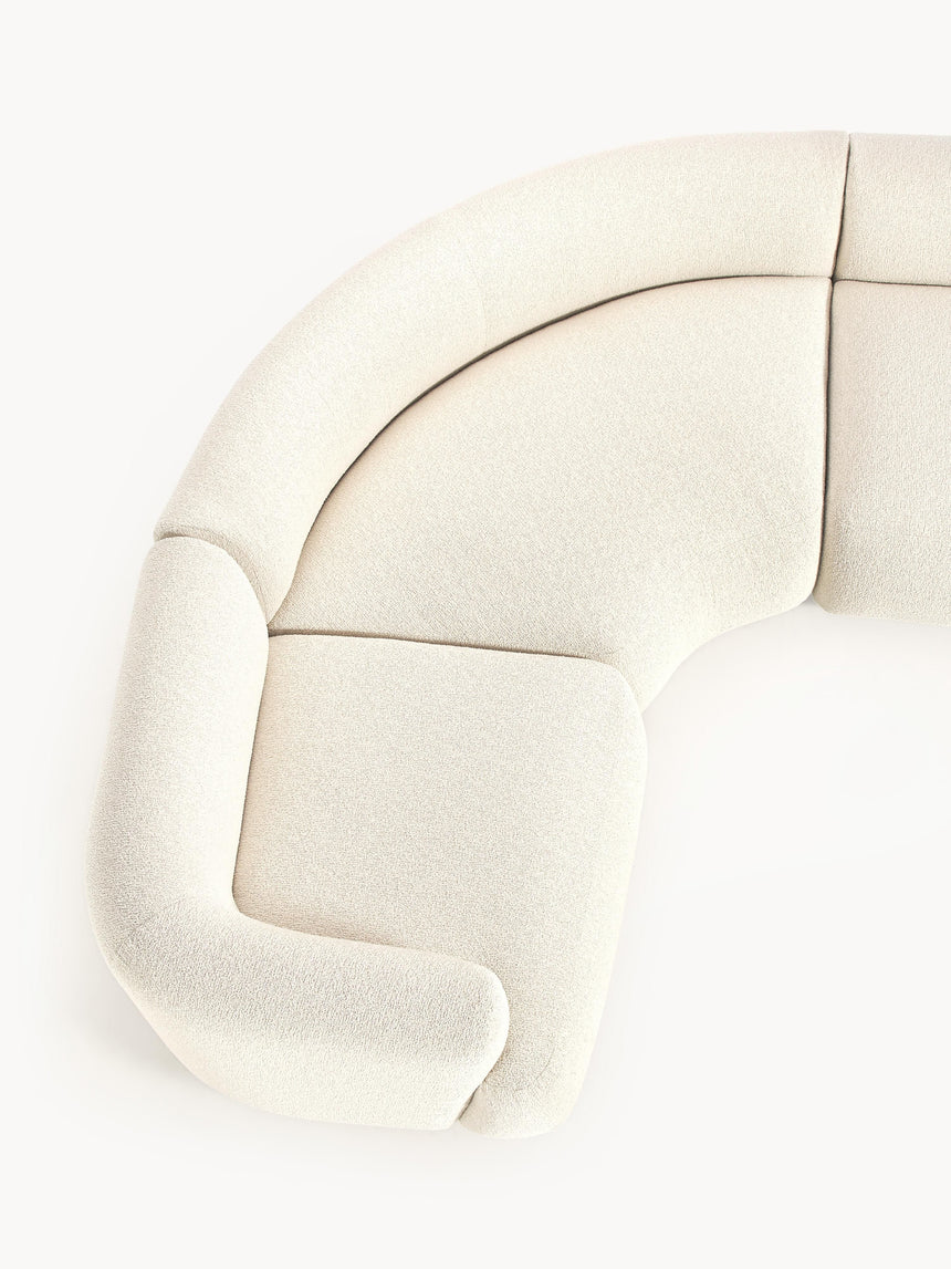 Modern Big Köşe Koltuk Kırık Beyaz Bukle