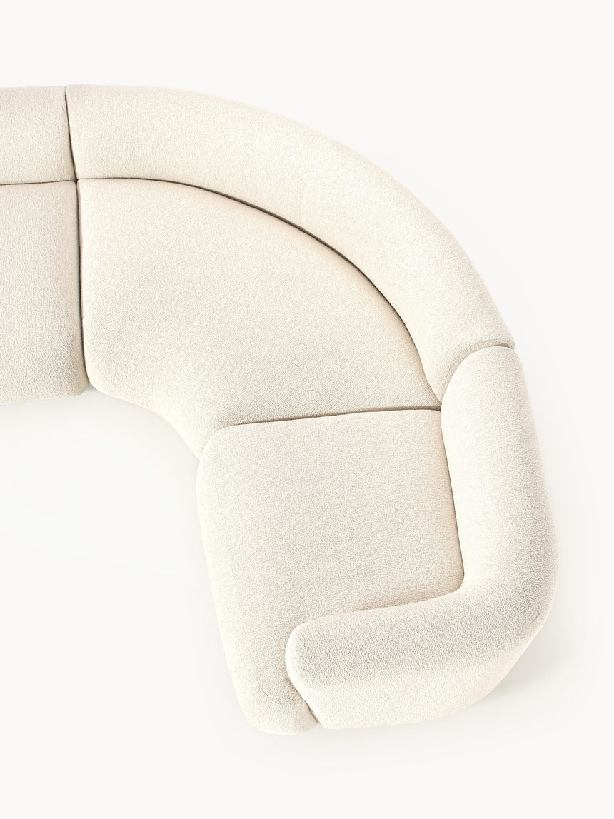 Modern Big Köşe Koltuk Kırık Beyaz Bukle