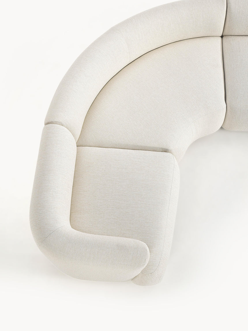 Modern Big Köşe Koltuk Kırık Beyaz Dokuma Kumaş