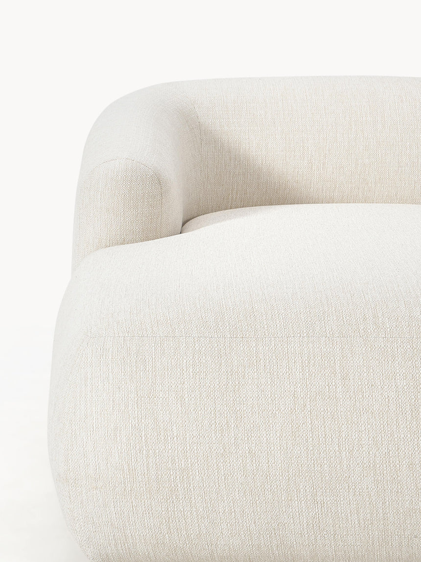 Modern Big Köşe Koltuk Kırık Beyaz Dokuma Kumaş