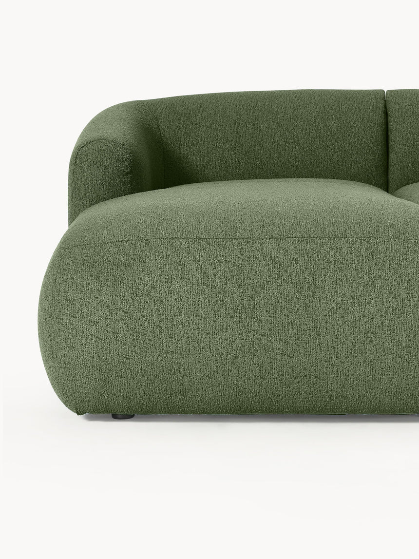 Modern Big Köşe Koltuk Koyu Yeşil Bukle