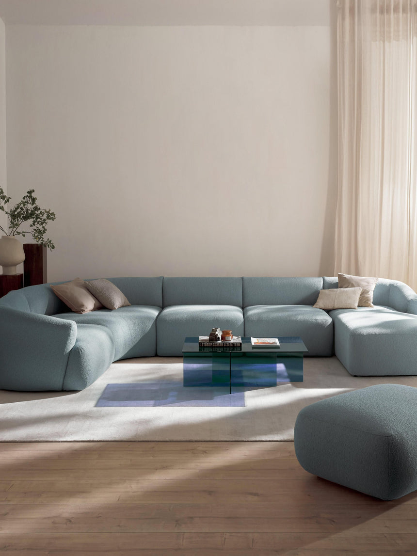 Modern Big Köşe Koltuk Mavi Bukle