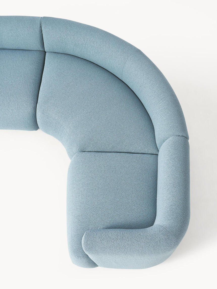 Modern Big Köşe Koltuk Mavi Bukle