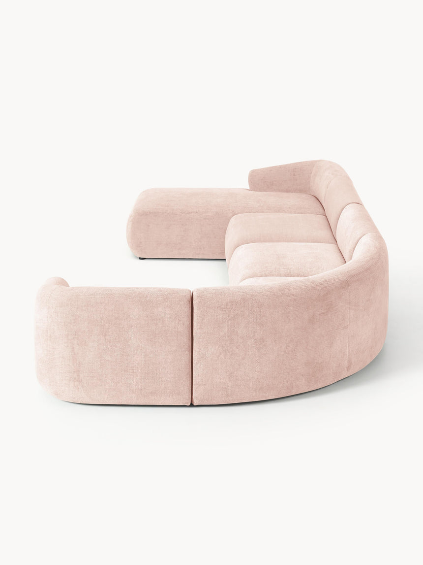 Modern Big Köşe Koltuk Şeftali Dokuma Kadife