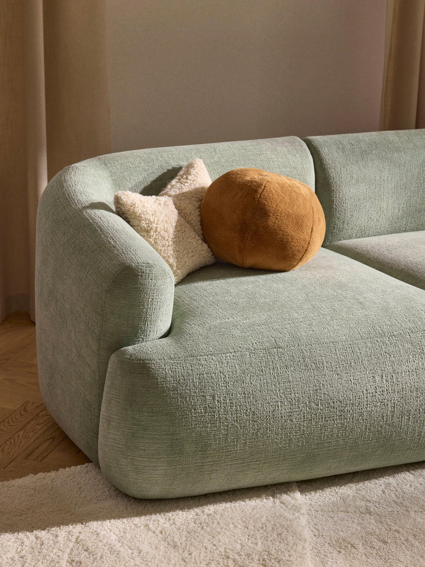 Modern İkili Koltuk Adaçayı Yeşili Dokuma Kadife