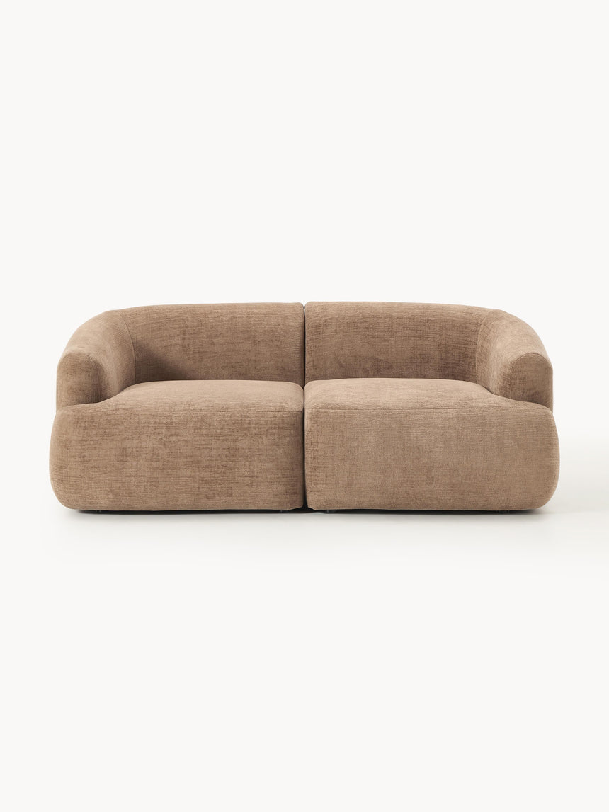 Modern İkili Koltuk Kahve Dokuma Kadife