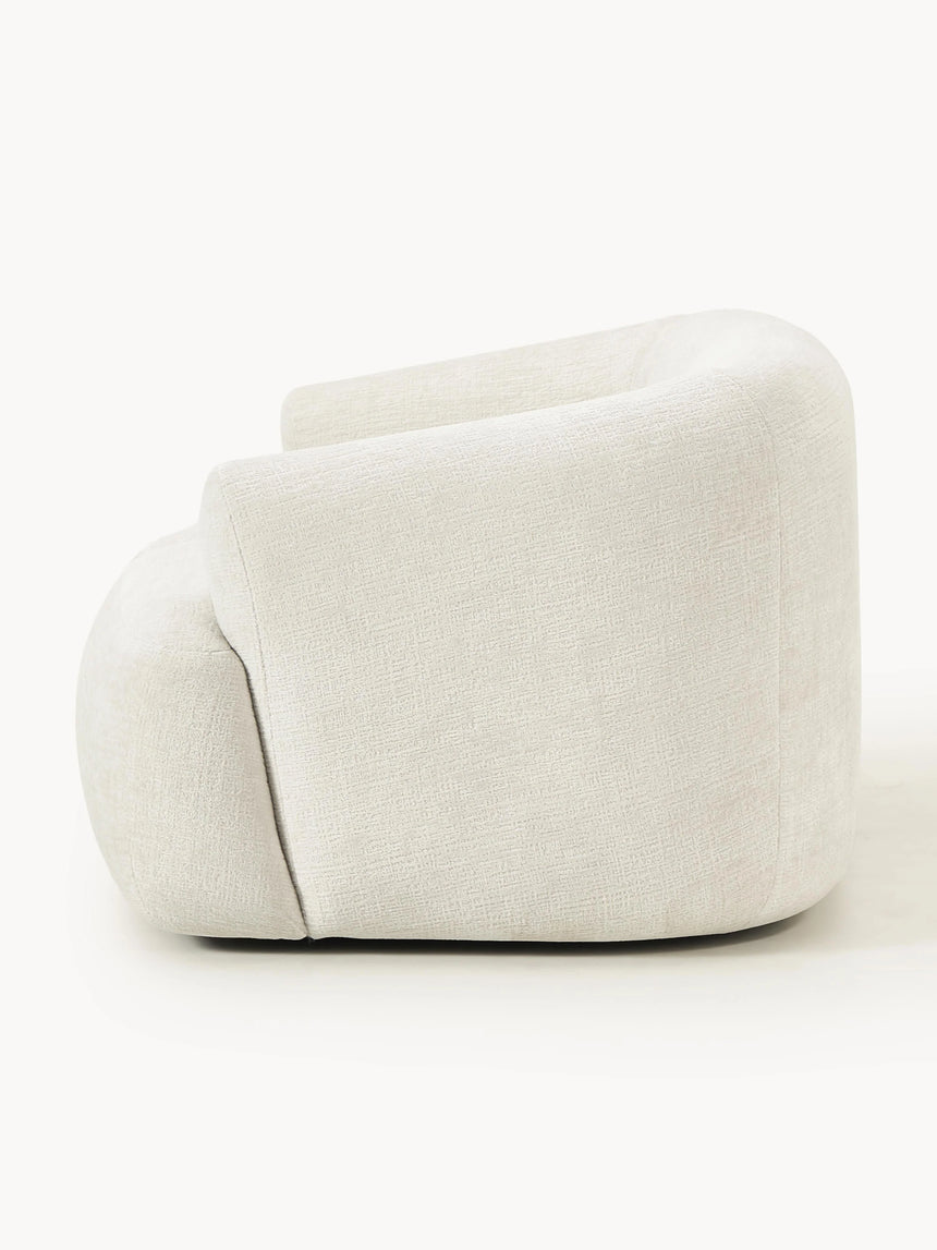 Modern İkili Koltuk Kırık Beyaz Dokuma Kadife