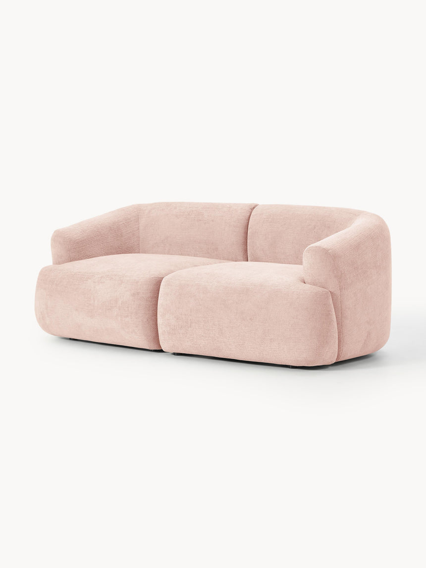 Modern İkili Koltuk Şeftali Dokuma Kadife