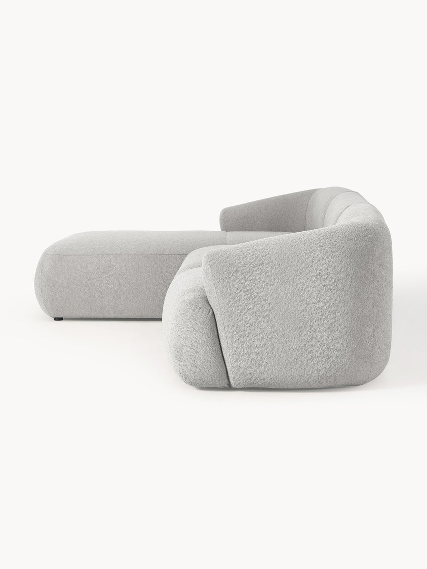 Modern Köşe Koltuk Açık Gri Bukle