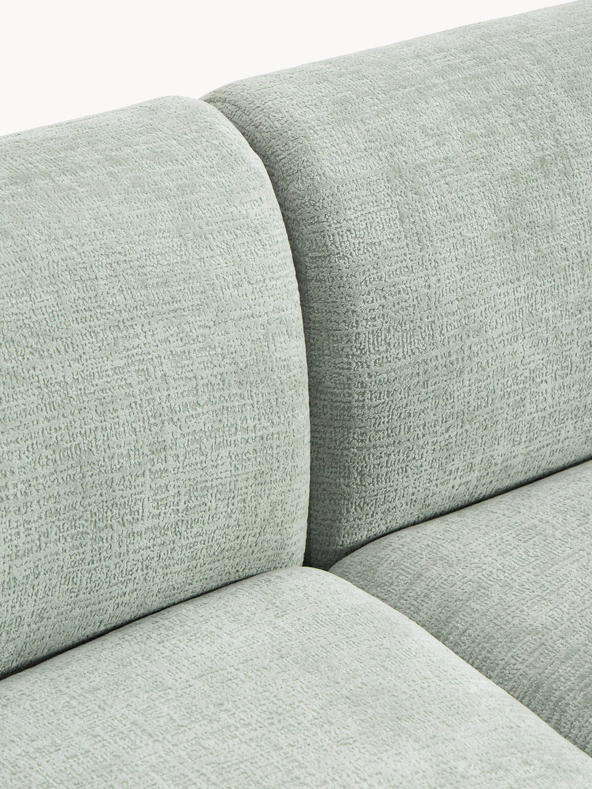 Modern Köşe Koltuk Adaçayı Yeşili Dokuma Kadife