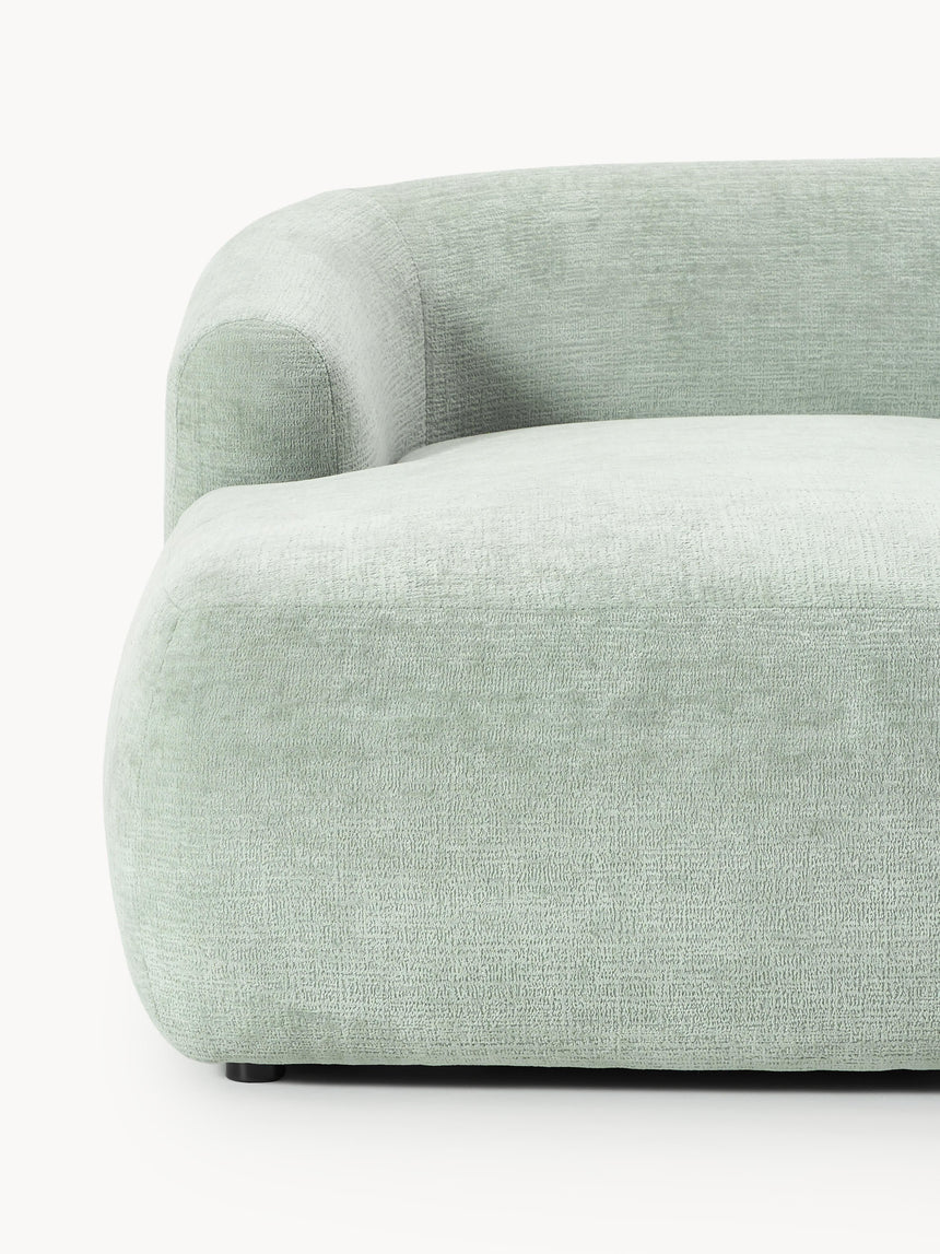 Modern Köşe Koltuk Adaçayı Yeşili Dokuma Kadife