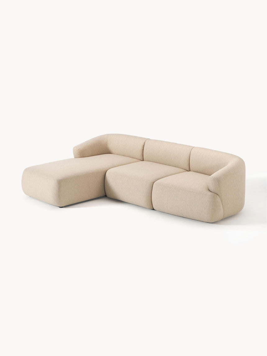 Modern Köşe Koltuk Bej Dokuma Kumaş