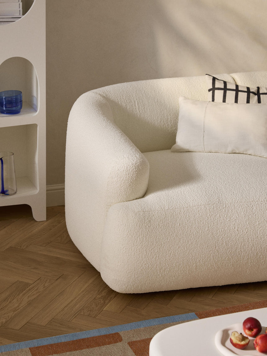 Modern Köşe Koltuk Kırık Beyaz Bukle