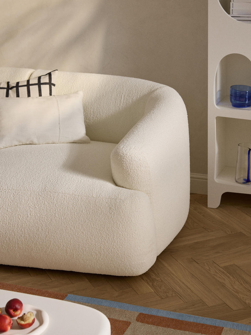 Modern Köşe Koltuk Kırık Beyaz Bukle