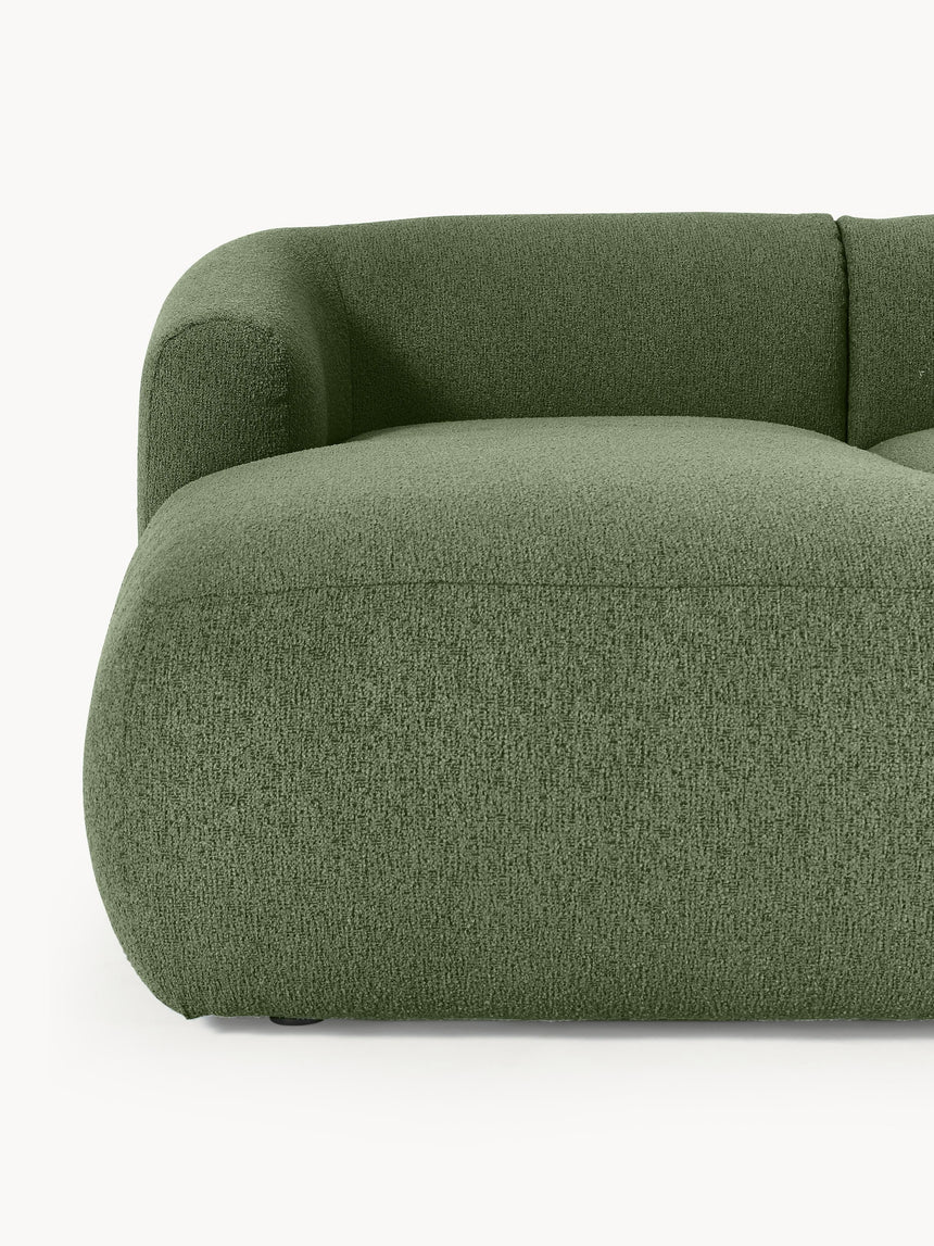 Modern Köşe Koltuk Koyu Yeşil Bukle