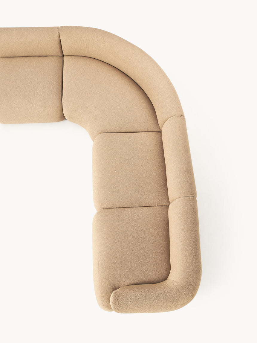 Modern Large Köşe Koltuk Bej Bukle