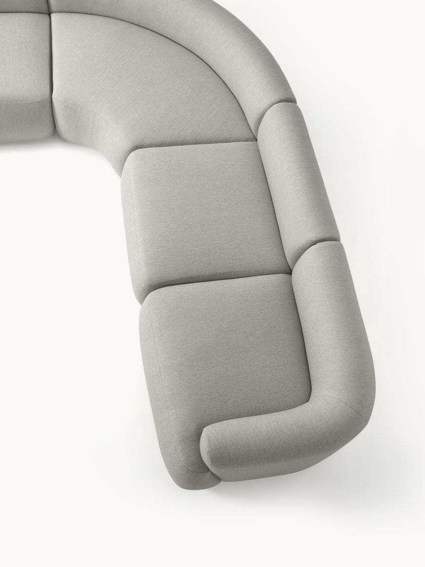 Modern Large Köşe Koltuk Gri Dokuma Kumaş