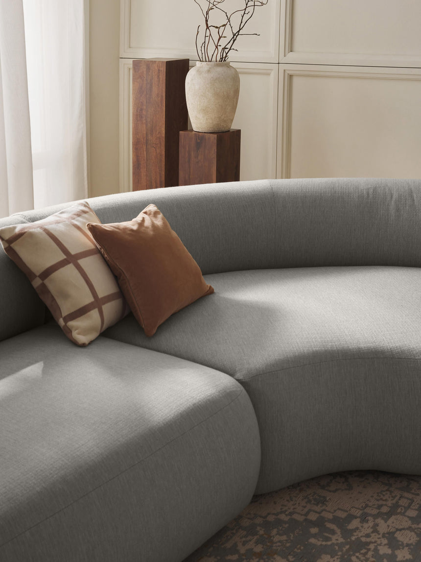 Modern Large Köşe Koltuk Gri Dokuma Kumaş