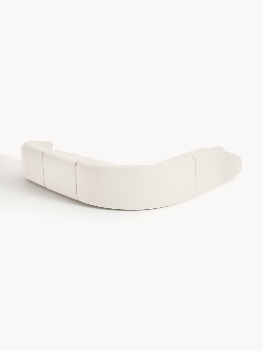 Modern Large Köşe Koltuk Kırık Beyaz Dokuma Kumaş