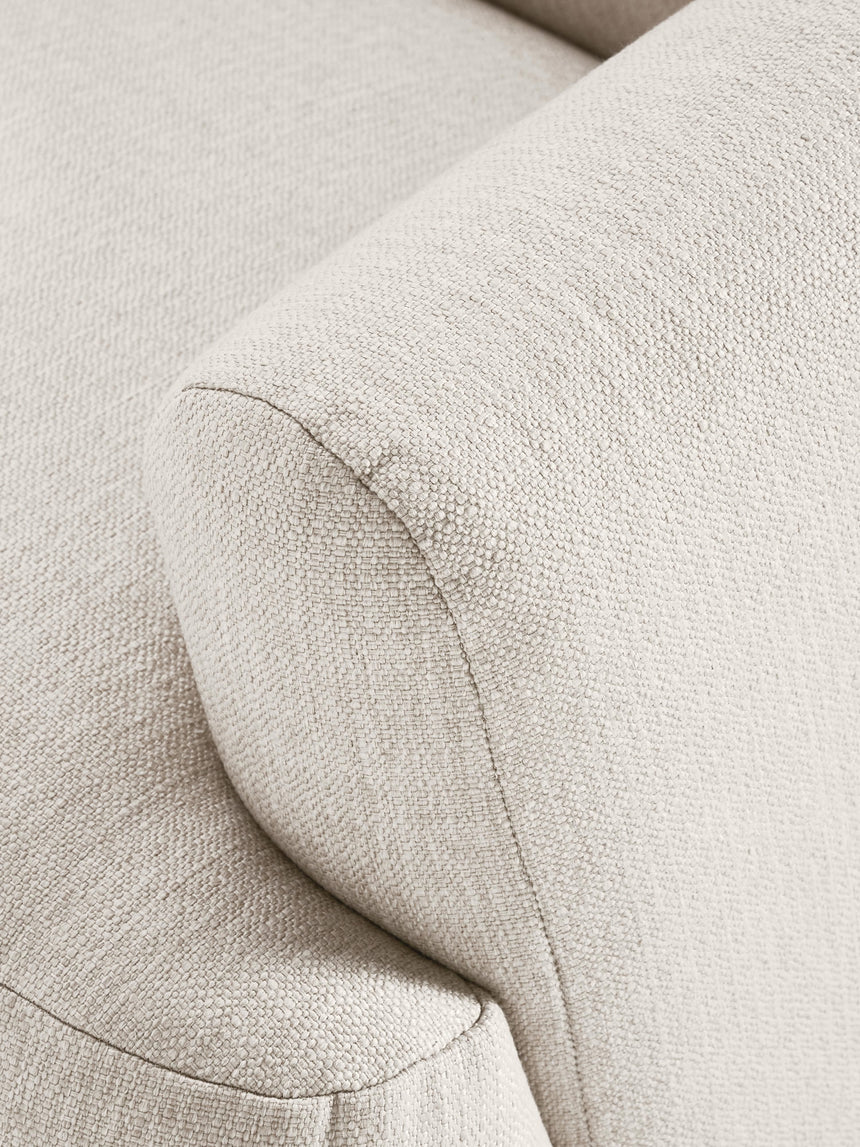 Modern Large Köşe Koltuk Kırık Beyaz Dokuma Kumaş