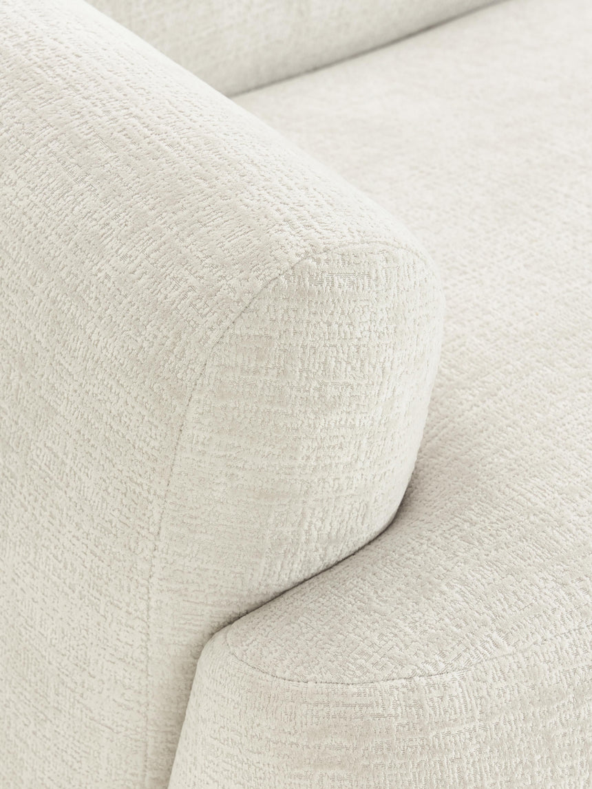 Modern Large Köşe Koltuk Kırık Beyaz Dokuma Kadife