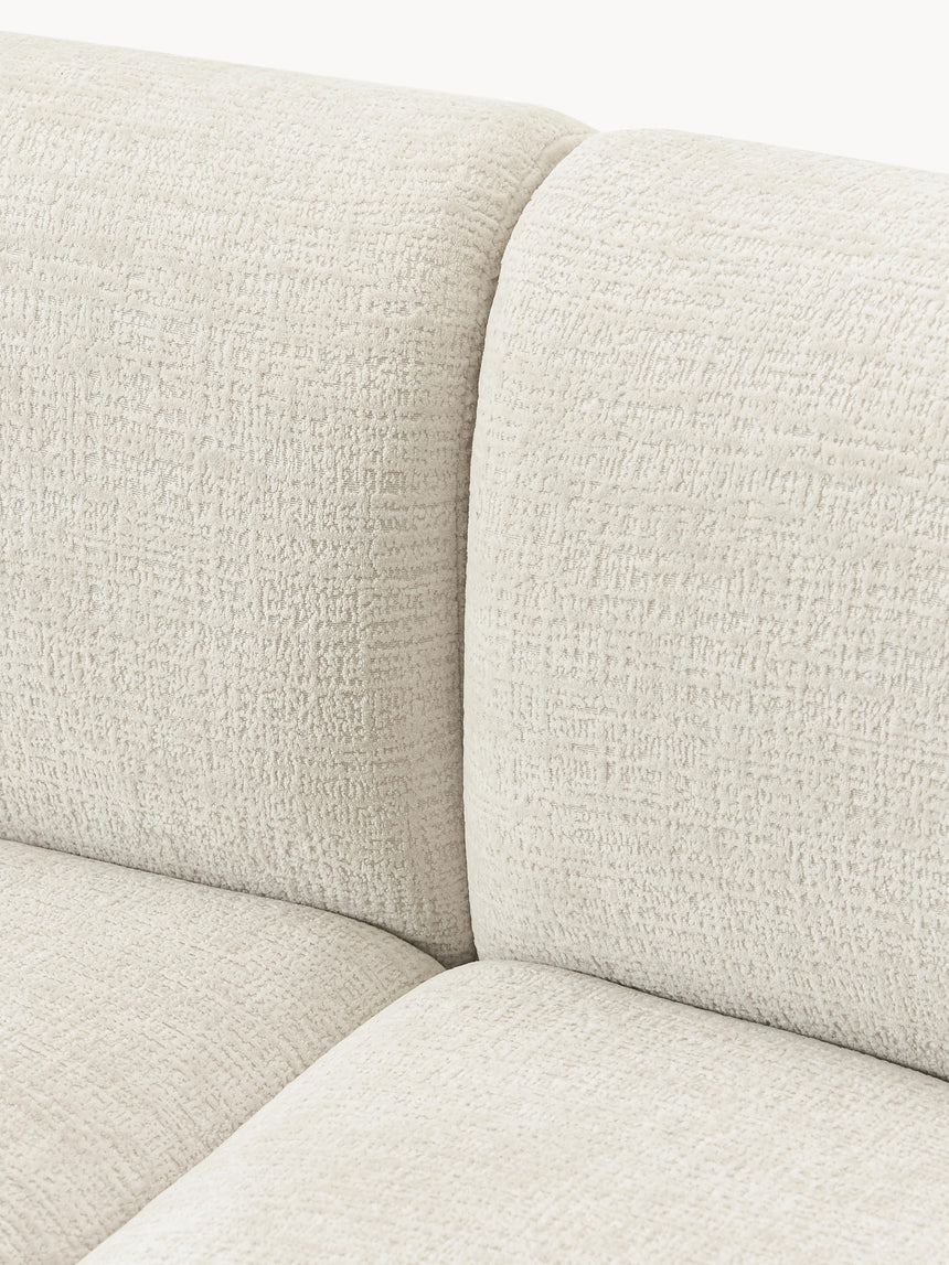 Modern Large Köşe Koltuk Kırık Beyaz Dokuma Kadife