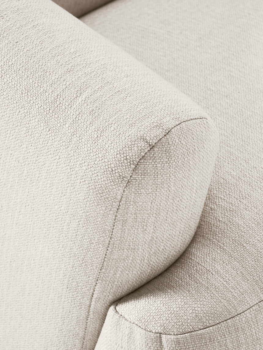 Modern Large Köşe Koltuk Kırık Beyaz Dokuma Kumaş