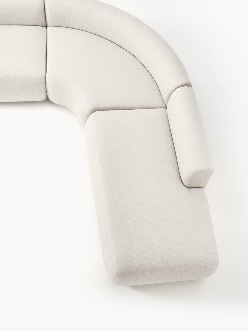 Modern Large Köşe Koltuk Kırık Beyaz Dokuma Kumaş