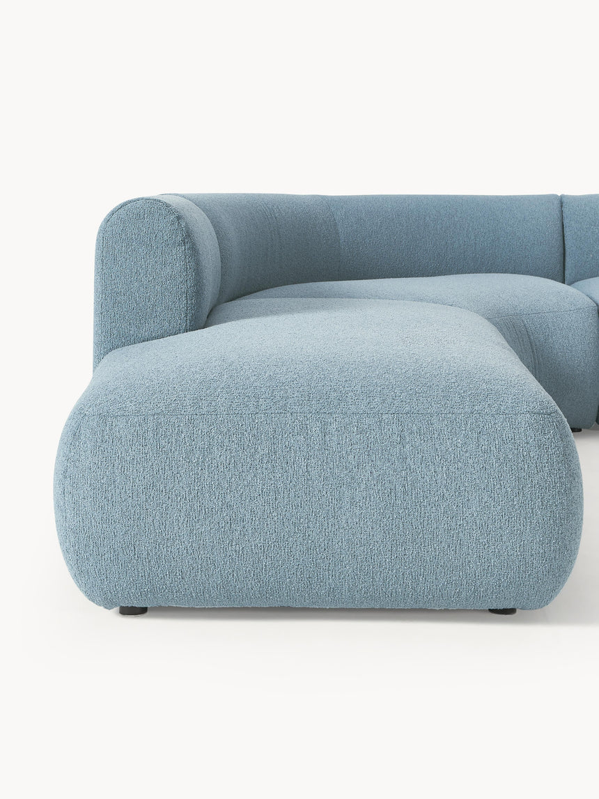 Modern Large Köşe Koltuk Mavi Bukle