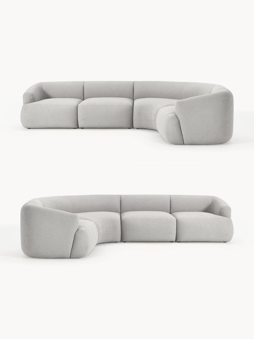 Modern Plus Köşe Koltuk Açık Gri Bukle